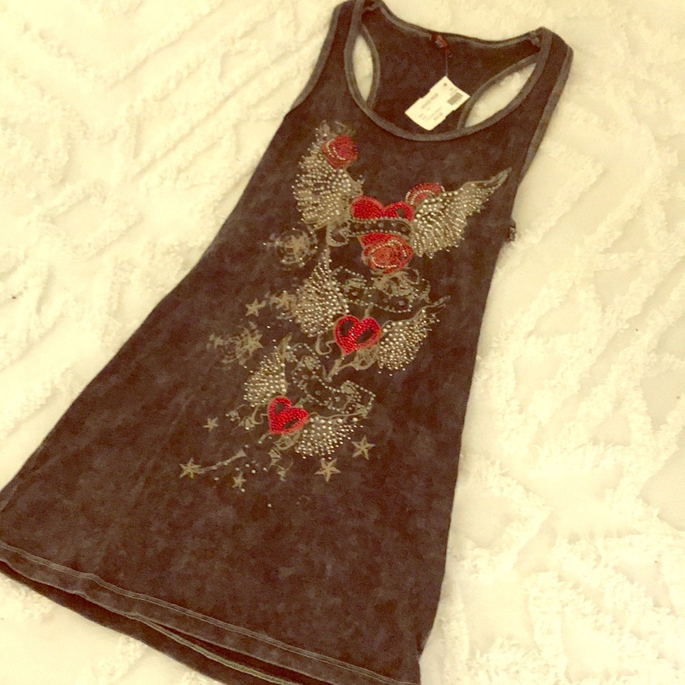 Gray good ride tank top